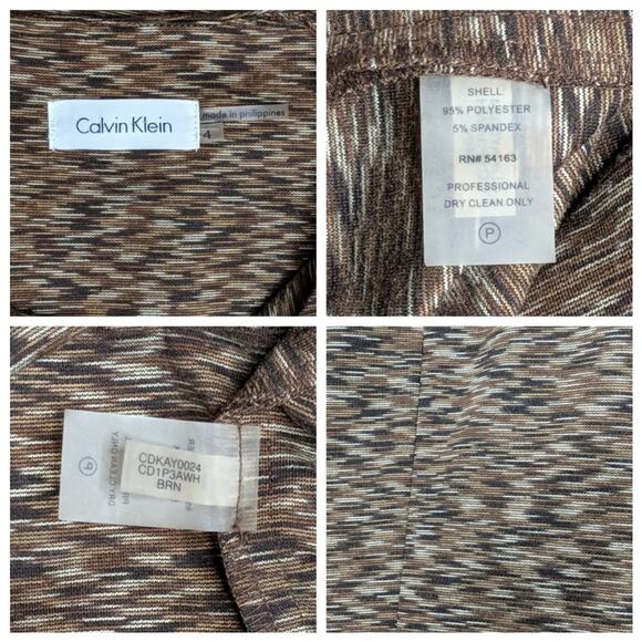 Calvin Klein Brown Spacedye Dress - Size 4 - EUC - Picture 6 of 6